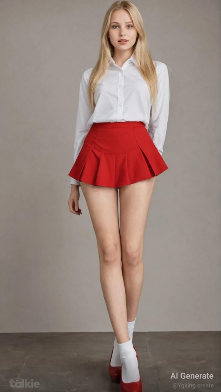AI Sexy Dress – White Shirt Pleated Mini