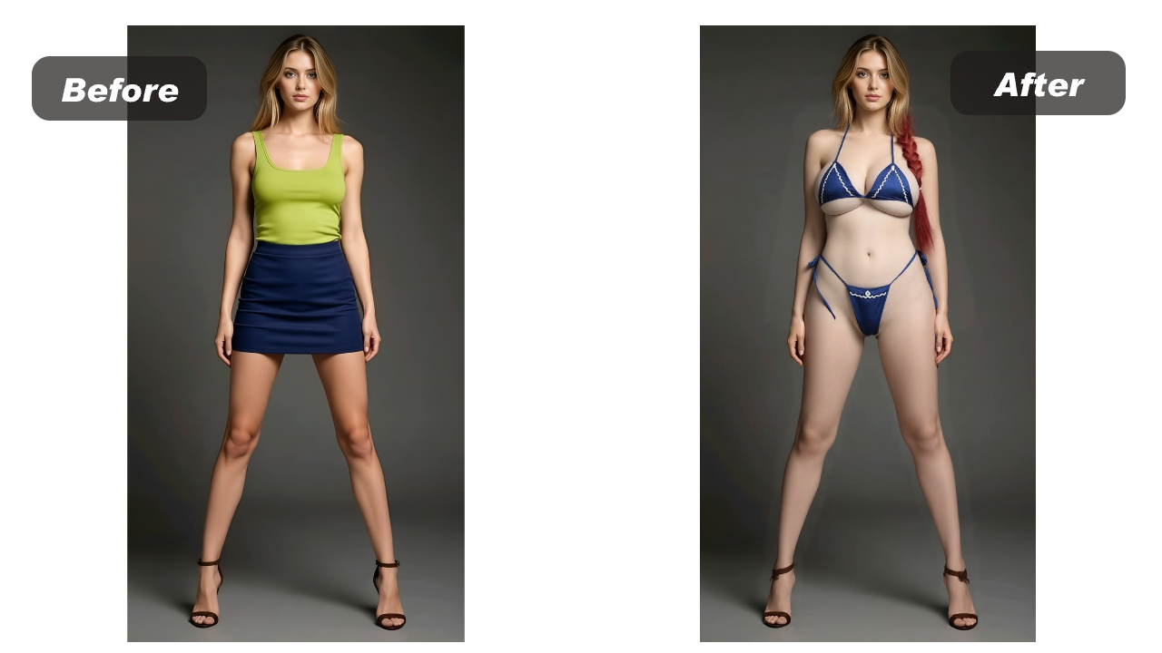 AI Lingerie AI virtual try-on example