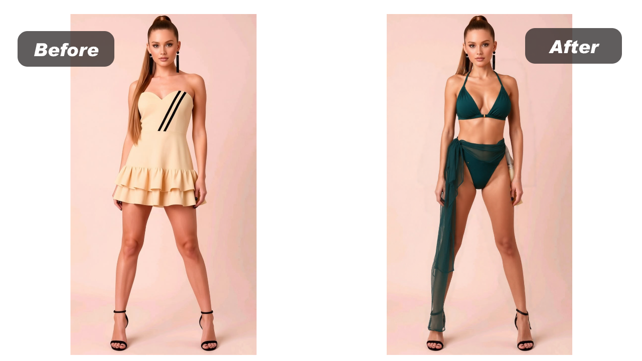 AI Swimwear AI virtual try-on example